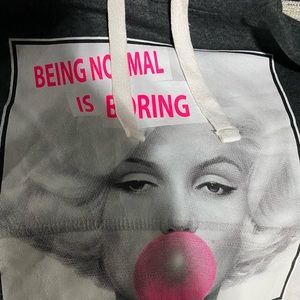 Grey and white hoodie